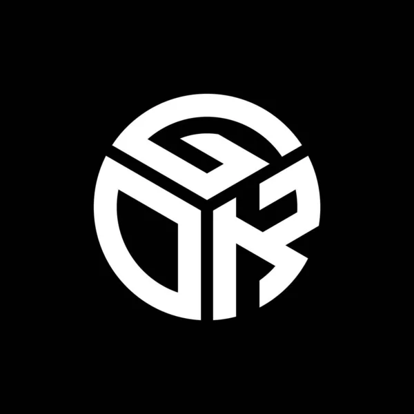 黒の背景にGokの文字のロゴデザイン Gokクリエイティブイニシャルレターロゴコンセプト Gokレターデザイン — ストックベクタ