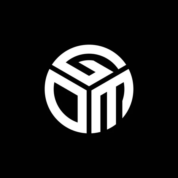 Diseño Del Logotipo Letra Gom Sobre Fondo Negro Gom Iniciales — Vector de stock