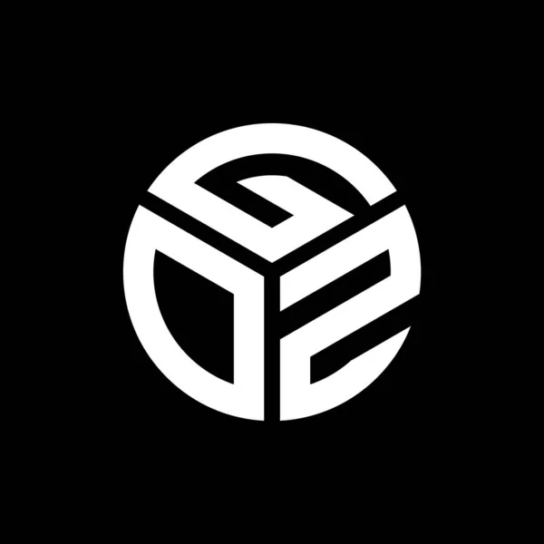 Goz Letter Logo Design Black Background Goz Creative Initials Letter — Stock Vector