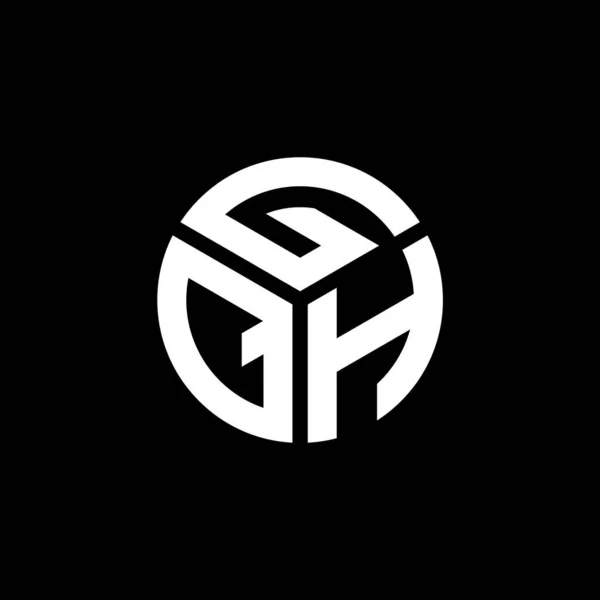 Gqh Design Logotipo Carta Fundo Preto Gqh Iniciais Criativas Conceito — Vetor de Stock