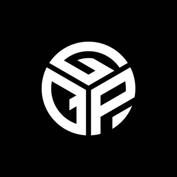 Diseño Del Logotipo Letra Gqp Sobre Fondo Negro Gqp Iniciales — Vector de stock