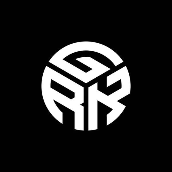 Grk Lettre Logo Design Sur Fond Noir Grk Initiales Créatives — Image vectorielle