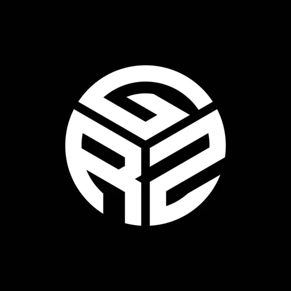 Siyah Arkaplanda Grz Harf Logosu Tasarımı Grz Yaratıcı Harflerin Baş — Stok Vektör