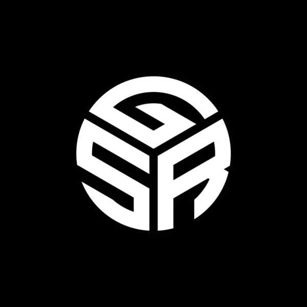 Design Logotipo Carta Gsr Fundo Preto Gsr Iniciais Criativas Conceito — Vetor de Stock
