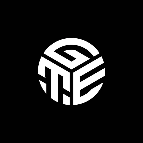 Projekt Logo Listu Gte Czarnym Tle Kreatywne Inicjały Gte Koncepcja — Wektor stockowy