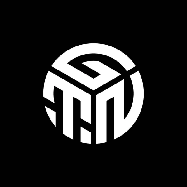 Design Logotipo Letra Gtn Fundo Preto Gtn Iniciais Criativas Conceito — Vetor de Stock