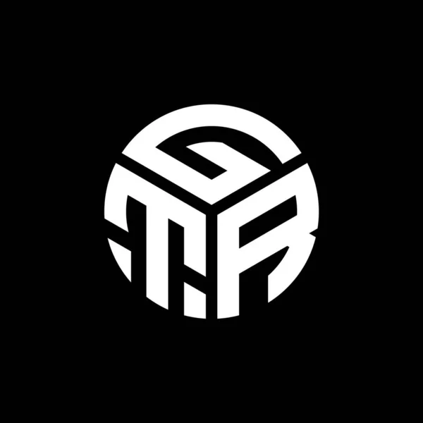 Diseño Del Logotipo Letra Gtr Sobre Fondo Negro Gtr Iniciales — Vector de stock