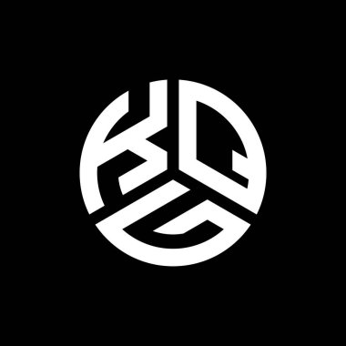 Siyah arkaplanda PrintKQJ harf logosu tasarımı. KQJ yaratıcı harflerin baş harfleri logo kavramı. KQJ harf tasarımı.
