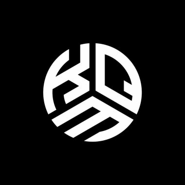 Siyah arkaplanda PrintKQM harf logosu tasarımı. KQM yaratıcı harflerin baş harfleri logo kavramı. KQM harf tasarımı.