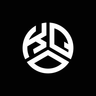 Siyah arkaplanda KQO harf logosu tasarımı. KQO yaratıcı harflerin baş harfleri logo kavramı. KQO harf tasarımı.
