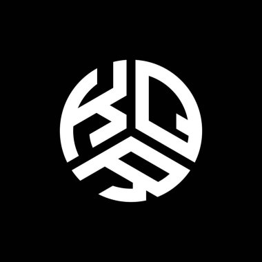 Siyah arkaplanda PrintKQR harf logosu tasarımı. KQR yaratıcı harflerin baş harfleri logo kavramı. KQR harf tasarımı.