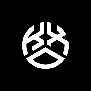 Siyah arkaplanda PrintKXO harf logosu tasarımı. KXO yaratıcı harflerin baş harfleri logo kavramı. KXO harf tasarımı.