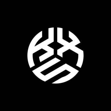 Siyah arkaplanda KXS harf logosu tasarımı. KXS yaratıcı harflerin baş harfleri logo kavramı. KXS harf tasarımı.