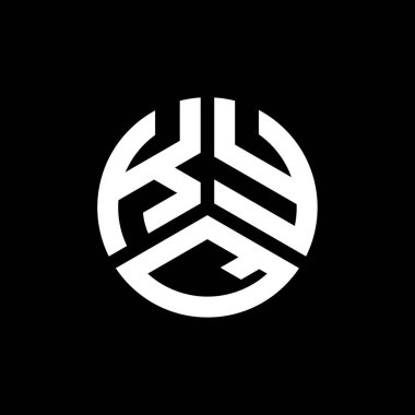 Siyah arkaplanda PrintKYQ harf logosu tasarımı. KYQ yaratıcı harflerin baş harfleri logo kavramı. KYQ harf tasarımı.