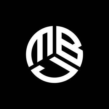 Siyah arka planda MBJ harf logosu tasarımı. MBJ yaratıcı harflerin baş harfleri logo kavramı. MBJ harf tasarımı.