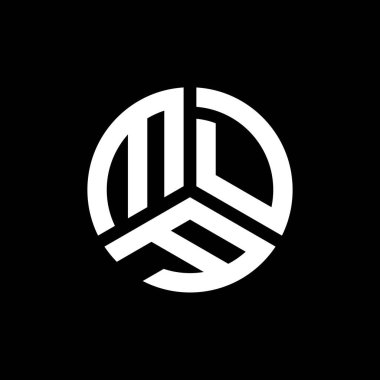 Siyah arka planda MDA harf logosu tasarımı. MDA yaratıcı harfler logosu konsepti. MDA harf tasarımı.