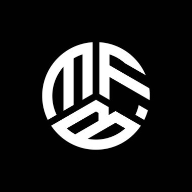 Siyah arka planda MFB harfi logo tasarımı. MFB yaratıcı harflerin baş harfleri logo kavramı. MFB harf tasarımı.