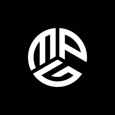 Siyah arkaplanda MPG harf logosu tasarımı. MPG yaratıcı harflerin baş harfleri logo kavramı. MPG harf tasarımı.