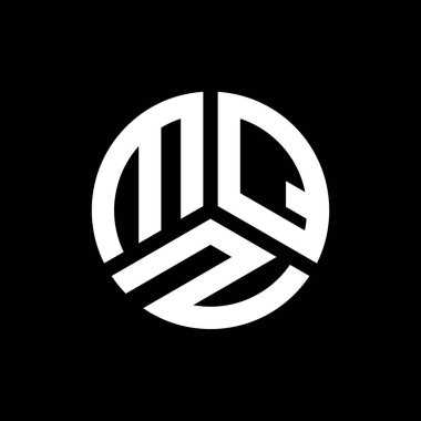 Siyah arkaplanda MQZ harf logosu tasarımı. MQZ yaratıcı harflerin baş harfleri logo kavramı. MQZ harf tasarımı.