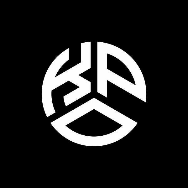 Распечататьдизайн Логотипа Кпо Чёрном Фоне Концепция Логотипа Кпо Дизайн Букв — стоковый вектор