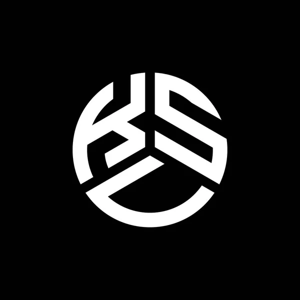 Diseño Del Logotipo Letra Printksu Sobre Fondo Negro Ksu Iniciales — Vector de stock