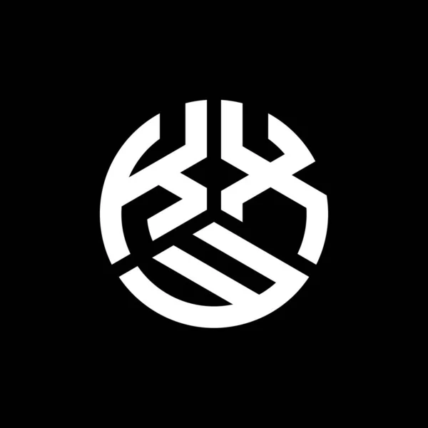 Diseño Del Logotipo Letra Printkxw Sobre Fondo Negro Kxw Iniciales — Vector de stock