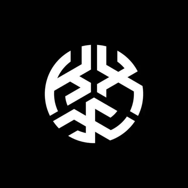 Siyah Arkaplanda Printkxx Harf Logosu Tasarımı Kxx Yaratıcı Harflerin Baş — Stok Vektör