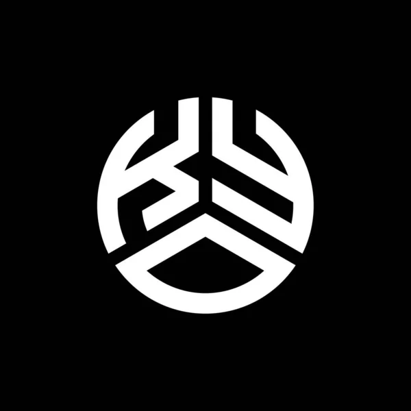 Printkyo Letter Logo Design Black Background Kyo Creative Initials Letter — Stock Vector