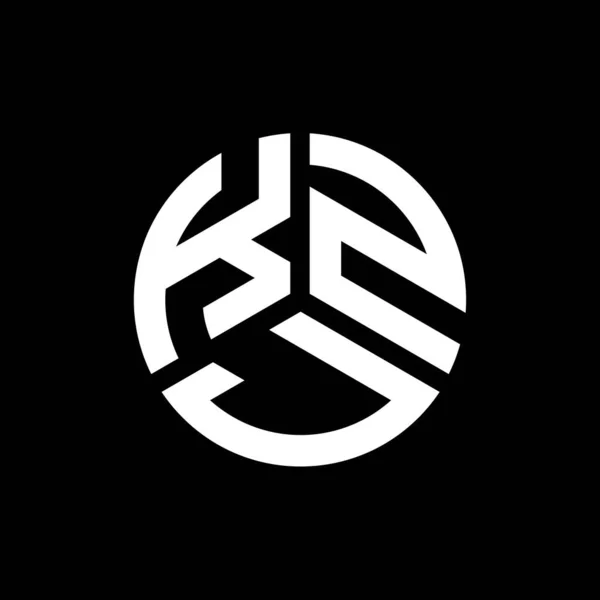 Stampa Kzj Lettera Logo Design Sfondo Nero Kzj Creativo Iniziali — Vettoriale Stock