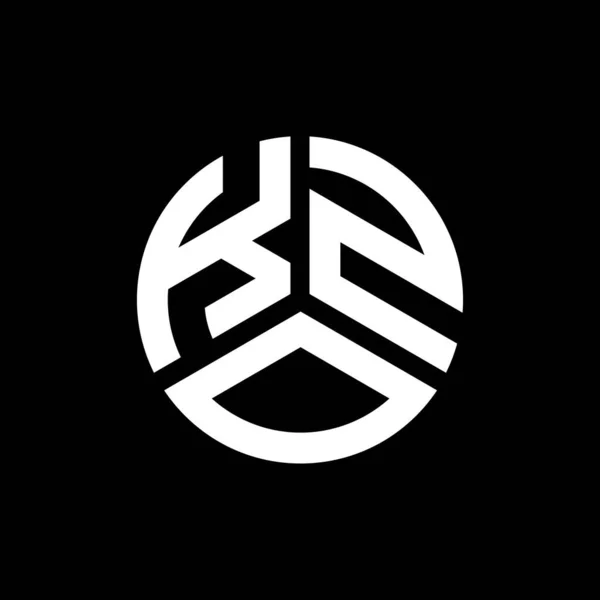 Projekt Logo Litery Printkzo Czarnym Tle Kreatywne Inicjały Kzo Koncepcja — Wektor stockowy