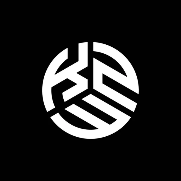 Diseño Del Logotipo Letra Printkzw Sobre Fondo Negro Kzw Iniciales — Vector de stock