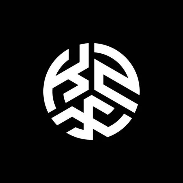 Распечататьдизайн Логотипа Kzx Черном Фоне Kzx Креативные Инициалы Буквенная Концепция — стоковый вектор