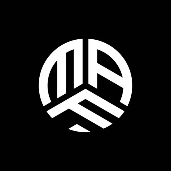 Printmaf Розробила Дизайн Логотипу Чорному Тлі Творчі Ініціали Maf Мають — стоковий вектор