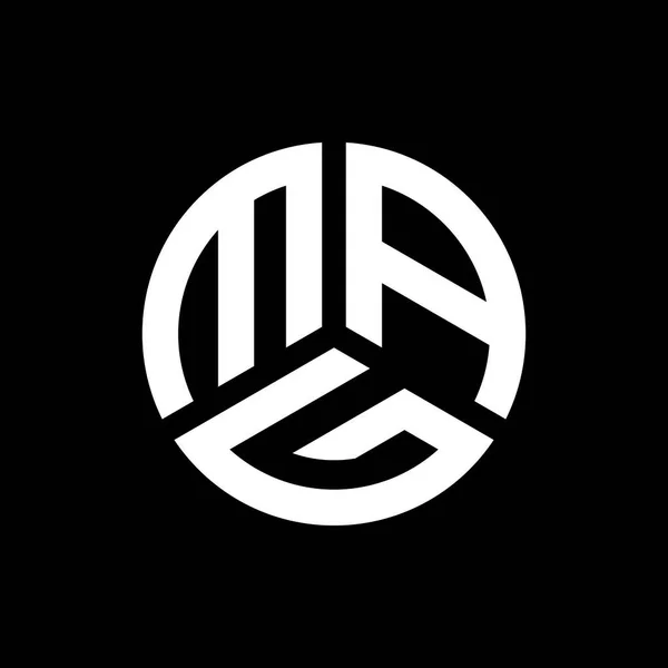 Projekt Logo Litery Printmag Czarnym Tle Mag Twórcze Inicjały Koncepcja — Wektor stockowy