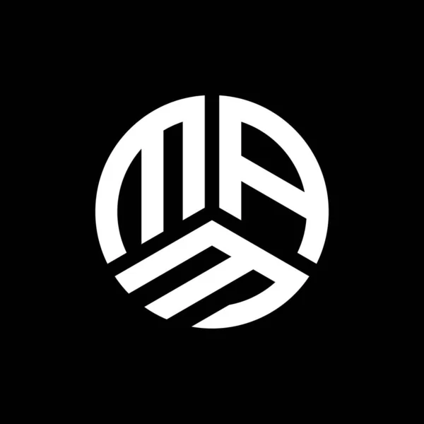 Projekt Logo Litery Printmam Czarnym Tle Mam Twórcze Inicjały Koncepcja — Wektor stockowy