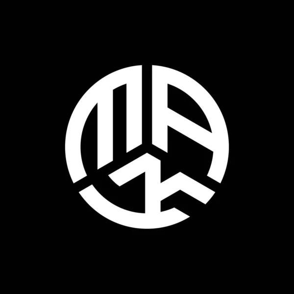 Projekt Logo Litery Printmak Czarnym Tle Mak Twórcze Inicjały Koncepcja — Wektor stockowy