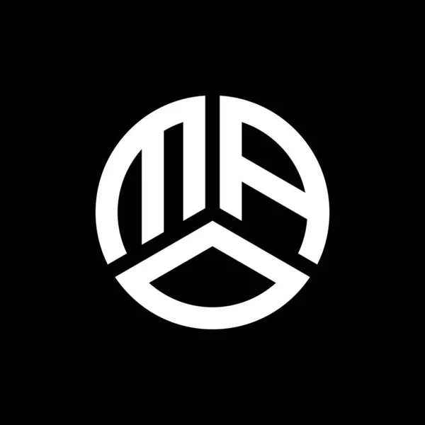 Diseño Del Logotipo Letra Printmao Sobre Fondo Negro Mao Iniciales — Archivo Imágenes Vectoriales