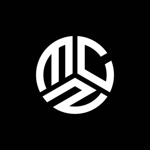 Mcz Buchstabe Logo Design Auf Schwarzem Hintergrund Mcz Kreative Initialen — Stockvektor