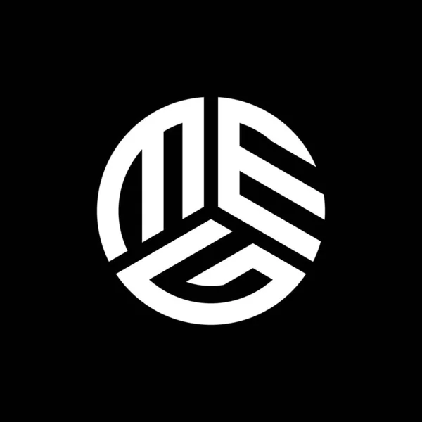 Diseño Del Logotipo Letra Meg Sobre Fondo Negro Meg Iniciales — Vector de stock