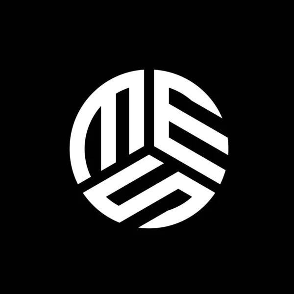 黒い背景にMesの文字のロゴデザイン Mesクリエイティブイニシャルレターロゴコンセプト Mesレターデザイン — ストックベクタ
