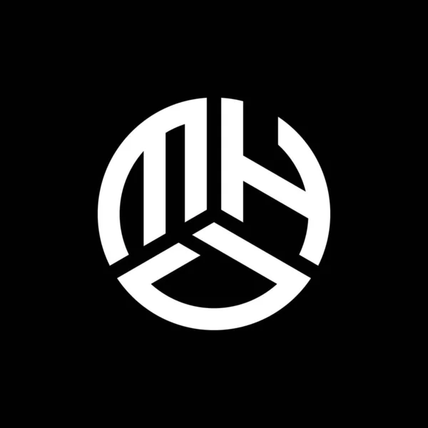 Diseño Del Logotipo Letra Mhd Sobre Fondo Negro Mhd Iniciales — Vector de stock