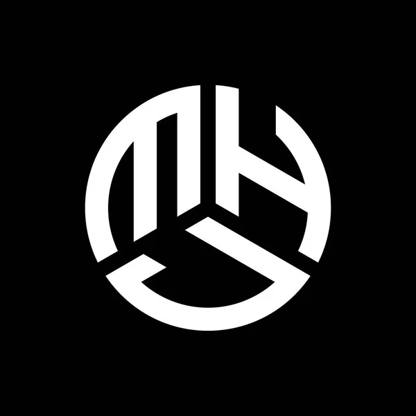 Diseño Del Logotipo Letra Mhj Sobre Fondo Negro Mhj Iniciales — Vector de stock