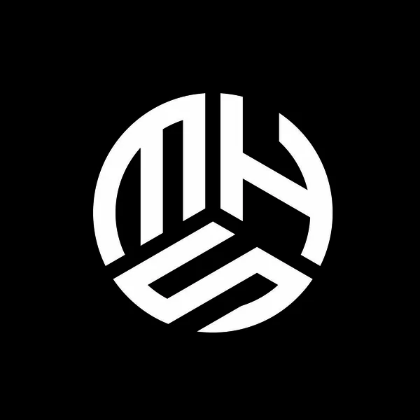Mhs Буква Дизайн Логотипа Черном Фоне Mhs Креативные Инициалы Буквы — стоковый вектор