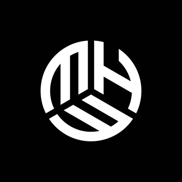 Diseño Del Logotipo Letra Mhw Sobre Fondo Negro Mhw Iniciales — Archivo Imágenes Vectoriales