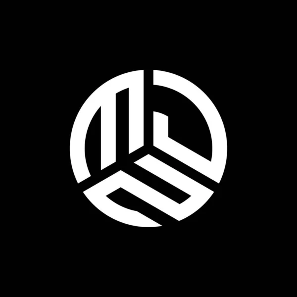 Diseño Del Logotipo Letra Mjn Sobre Fondo Negro Mjn Iniciales — Vector de stock