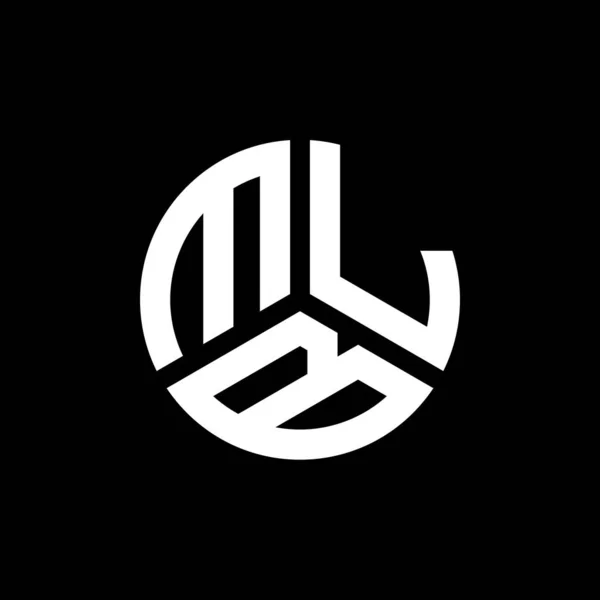 Diseño Del Logotipo Letra Mlb Sobre Fondo Negro Mlb Iniciales — Vector de stock