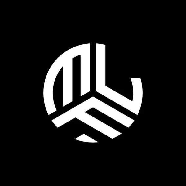 Diseño Del Logotipo Letra Mlf Sobre Fondo Negro Mlf Iniciales — Vector de stock