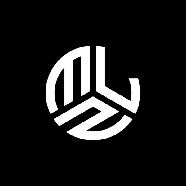 Diseño Del Logotipo Letra Mlz Sobre Fondo Negro Mlz Iniciales — Vector de stock