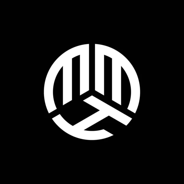 Siyah Arka Planda Mmh Harf Logosu Tasarımı Mmh Yaratıcı Harflerin — Stok Vektör