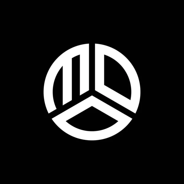 Moo Brev Logotyp Design Svart Bakgrund Moo Kreativa Initialer Brev — Stock vektor